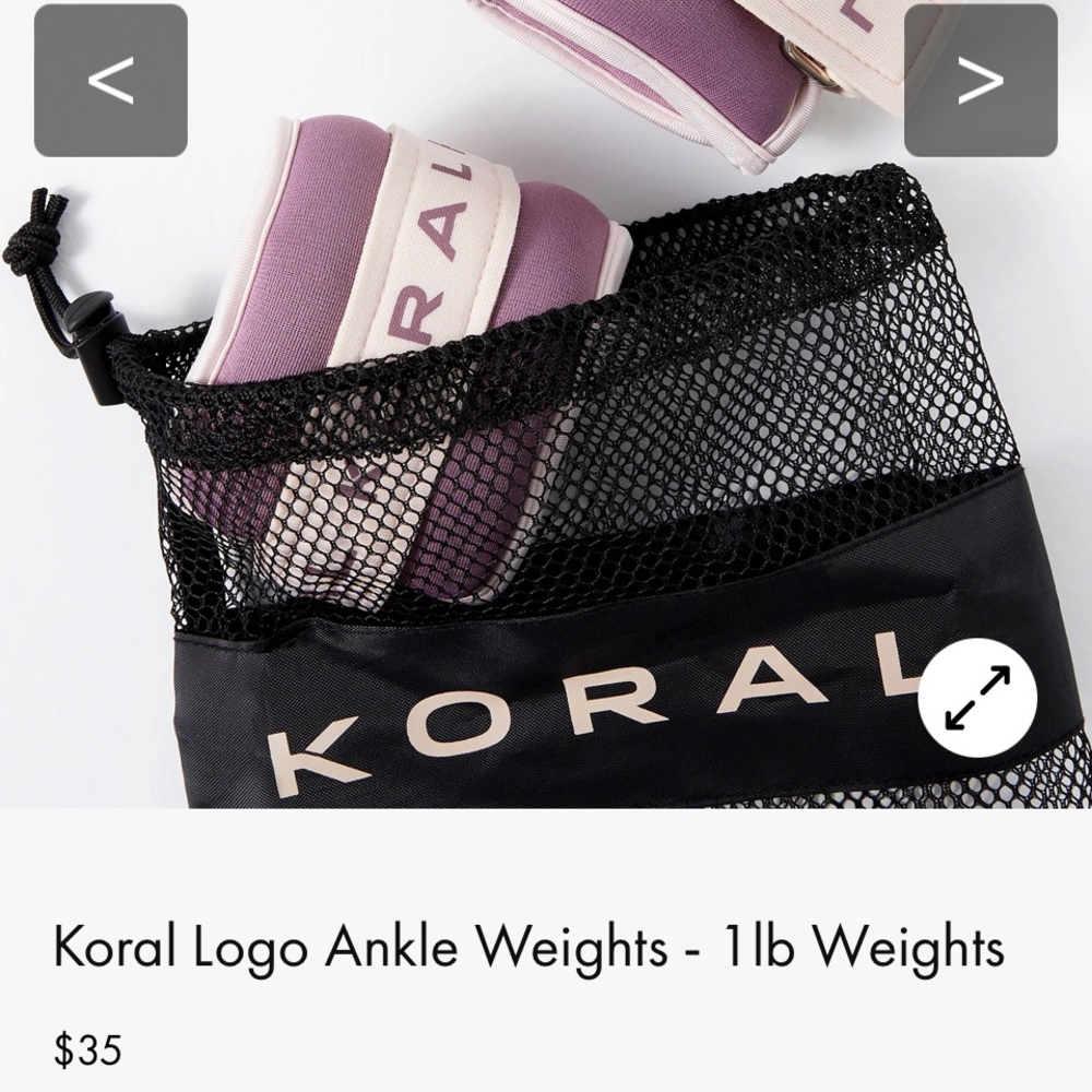 NWT: Koral 1 lb ankle weights in mesh bag